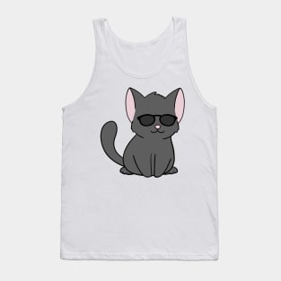 Black Cat wearing Sunglasses Tank Top